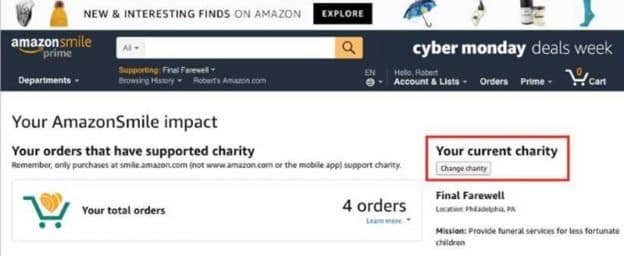 What is Amazon Smile change my charity